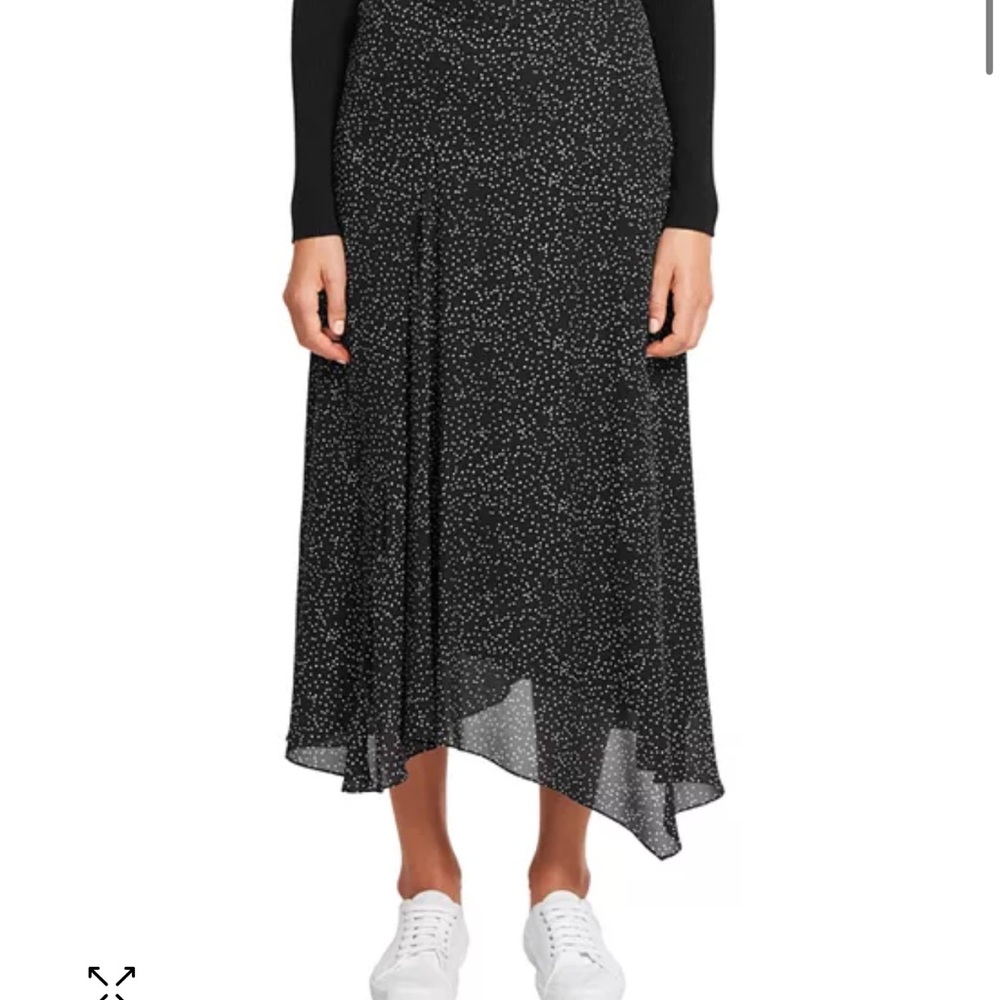 Theory Asymmetric polka-dot silk crepe de chine maxi skirt